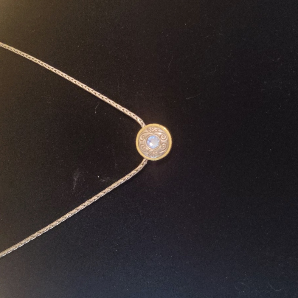 Brighton Necklace Blue Center Stone Circle Reversible